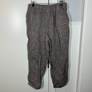 Len Ok Lenok Linen Pants Size Large Lagenlook Relaxed Leg Comfort gray